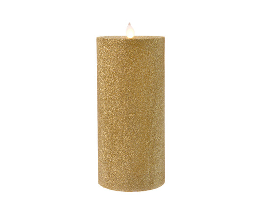 CANDELA LED GLITTERATA ORO