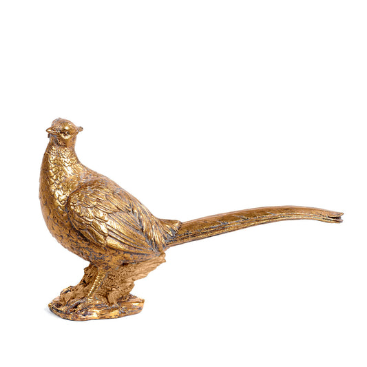 UCCELLO IN METALLO ORO 36CM