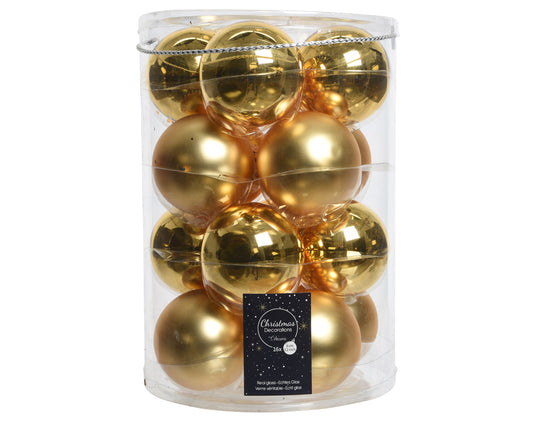 SFERE DI VETRO LUCIDE-OPACHE ORO CHIARO