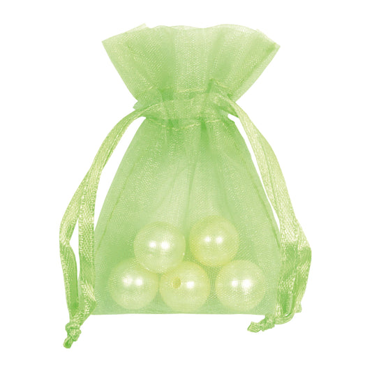 SACCHETTO ORGANZA VERDE RASO CON TIRANTE