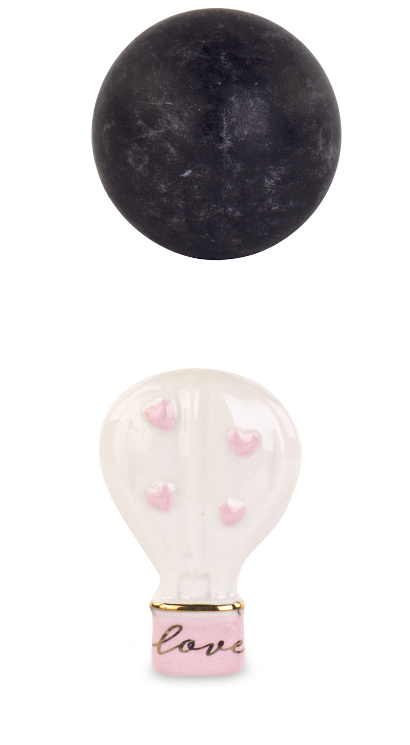 MAGNETE MONGOLFIERA CUORI ROSA