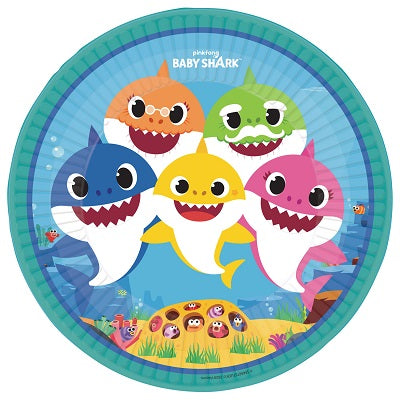 8 PLATES BABY SHARK ROUND 22,8 CM