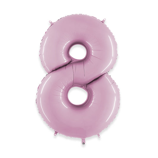 PALLONCINI MYLAR NUMERO 8 CM.102 (40") ROSA