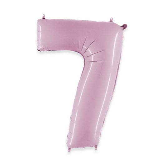 PALLONCINI MYLAR NUMERO 7 CM.102 (40") ROSA
