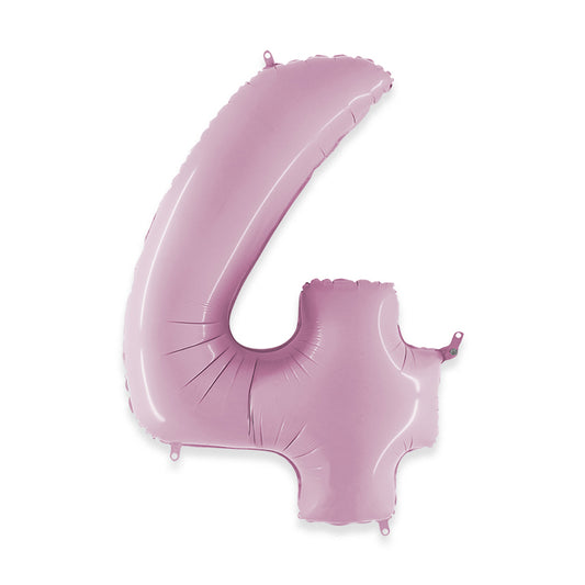 PALLONCINI MYLAR NUMERO 4 CM.102 (40") ROSA