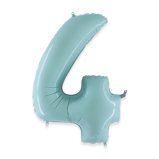 PALLONCINI MYLAR NUMERO 4 CM.102 (40") CELEST