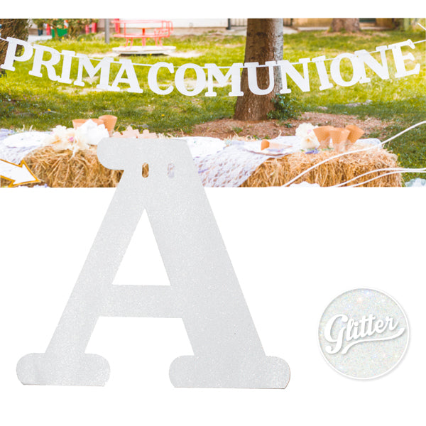 FESTONE"PRIMA COMUNIONE" BIANCO GLITTER