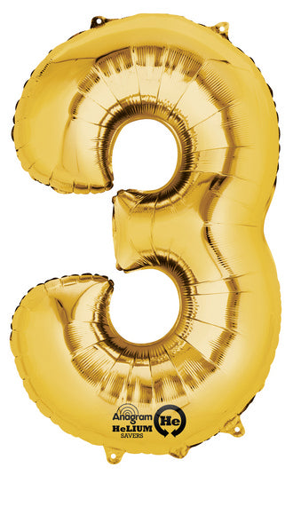 MINI SHAPE NUMBER "3" GOLD