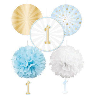 DECORATION KIT 1ST B-DAY BLUE OMBRE PAPE