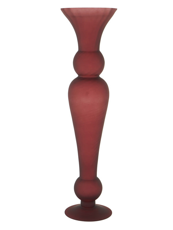 CANDELIERE ROSSO D.18X70CM VETRO