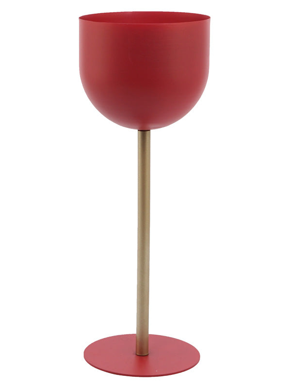PORTAVASO ROSSO/ORO D.16X43CM METALLO