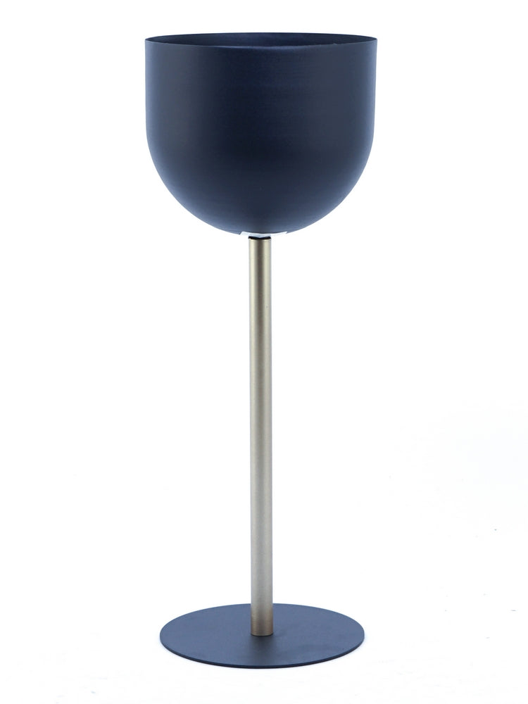 PORTAVASO BLU/ORO D.16X43CM METALLO