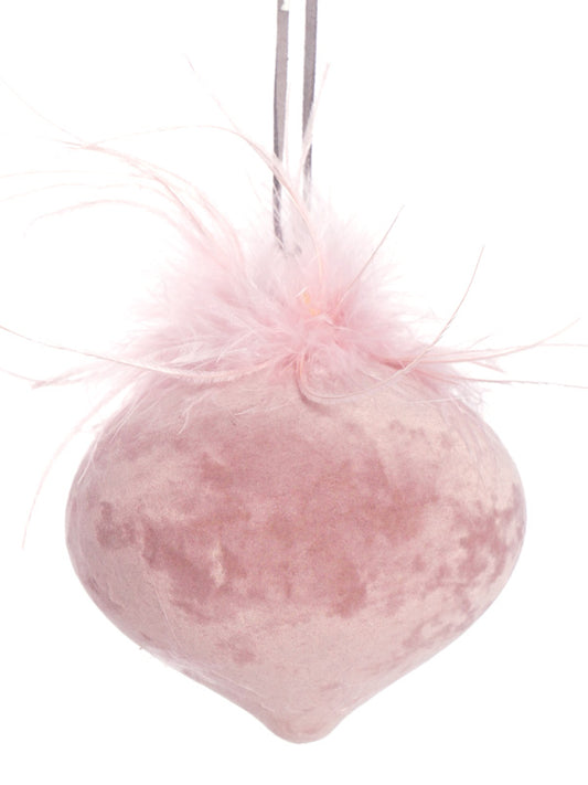 PALLA FLOCCATA ROSA DEC.PIUME D.10CM VET