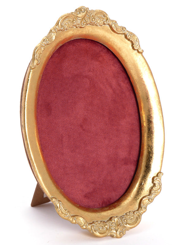 CORNICE ORO 13X18CM CON VELLUTO ROSSO RE