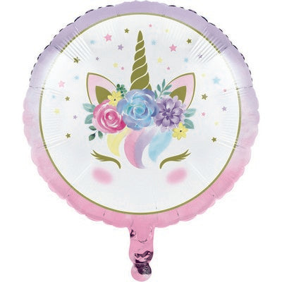 BLN MET 10/1CT 18" UNICORN BABY