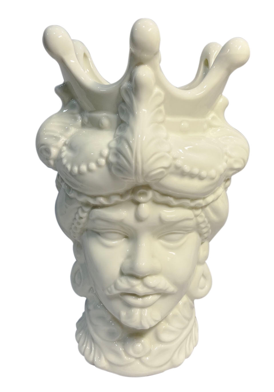 Testa Di Moro Ceramica Bianca Uomo17X15,