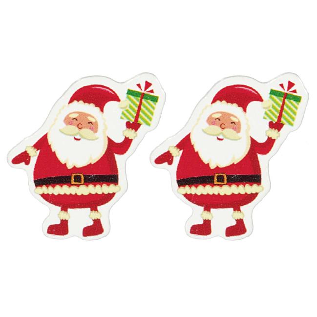 Wood Santas Stickers (9 Pcs) Hmm32