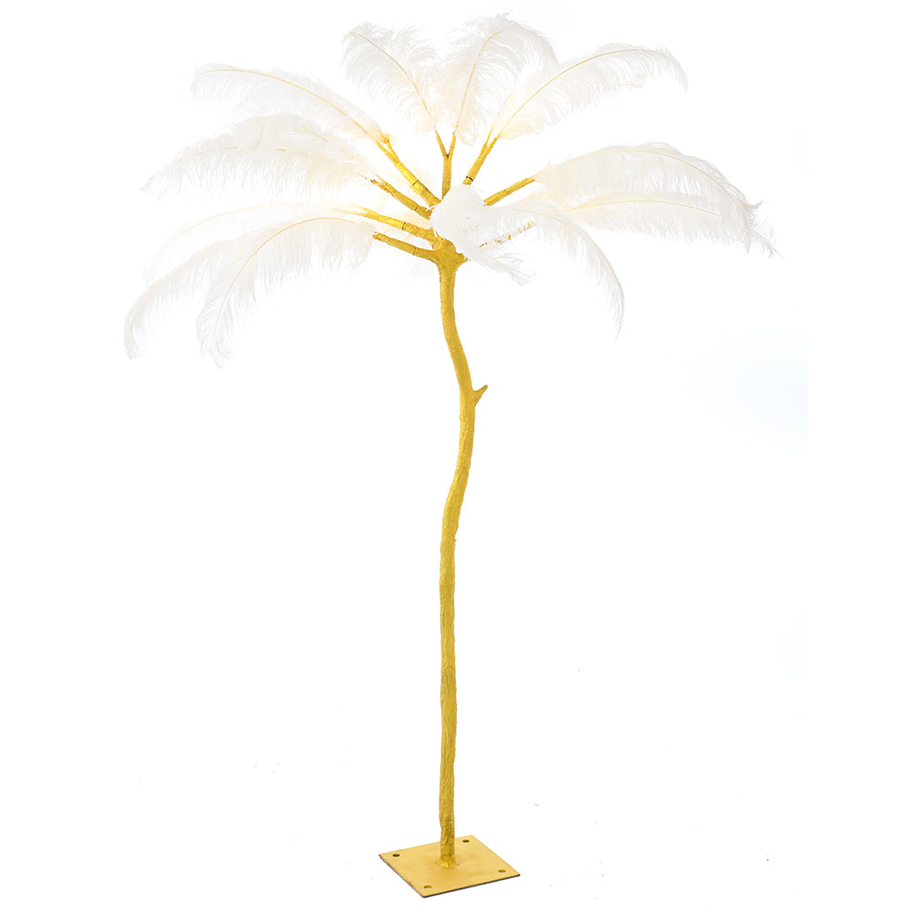 GOLDEN TREE WITH PINK FEATHERS 190CM