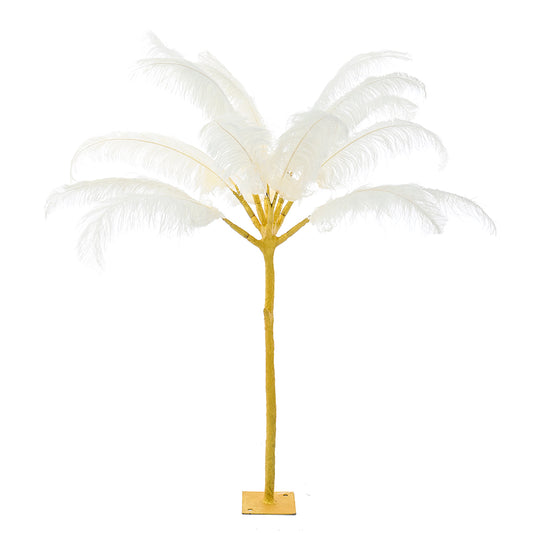 GOLDEN TREE WITH PINK FEATHERS 120CM