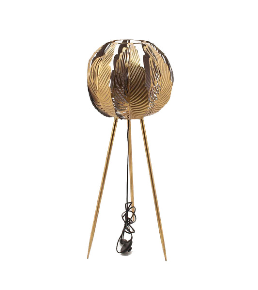 LAMPADA C/SFERA FOGLIE METALLO ORO D34,5