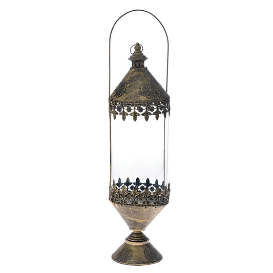 IRON-GLASS LANTERNS 19.5X18X75CM W/GLASS