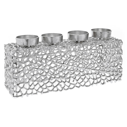 ALUMINIUM RAW CANDLE HOLDER 49X16X22CM
