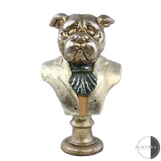 BUSTO CANE AVORIO/ARGENTO H.38CM MAGNESI