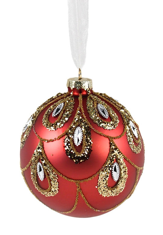 SFERA MAUVE DEC.ORO D.10CM VETRO