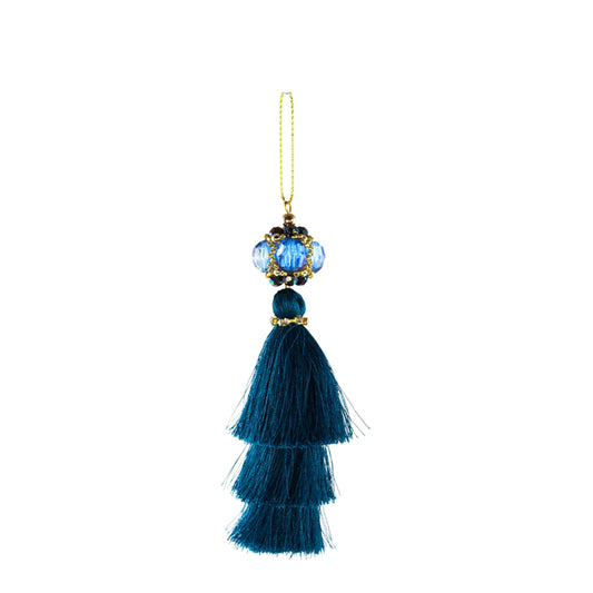 DECORO NAPPA BLU H.13CM POLIESTERE