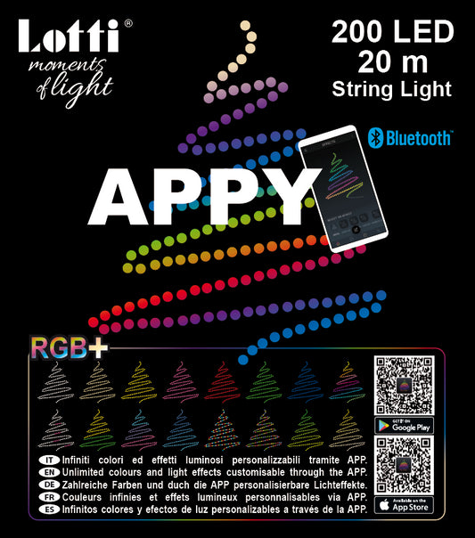 CATENA 20M APPY 200 LED SUPERBRIGHT RGB