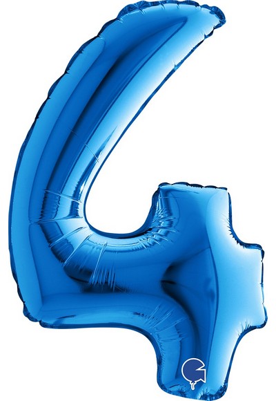 PALLONE FOIL 14" - 36 CM NUMERO 4 BLU