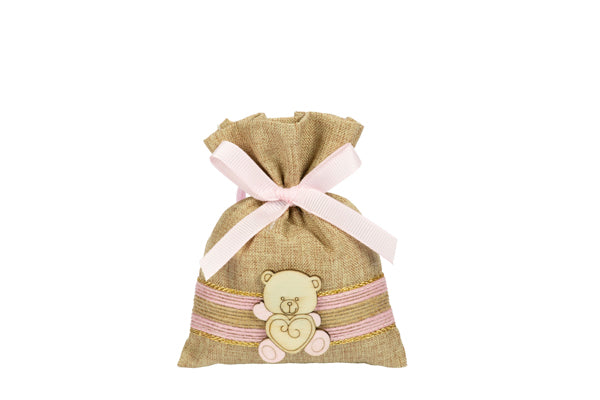 SACCHETTO YUTA CON ORSETTO*50-10 ROSA
