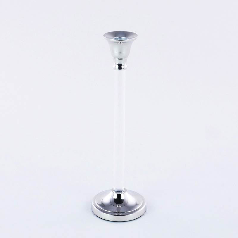 CANDELIERE ARGENTO H.30CM ACRILICO/ALLUM