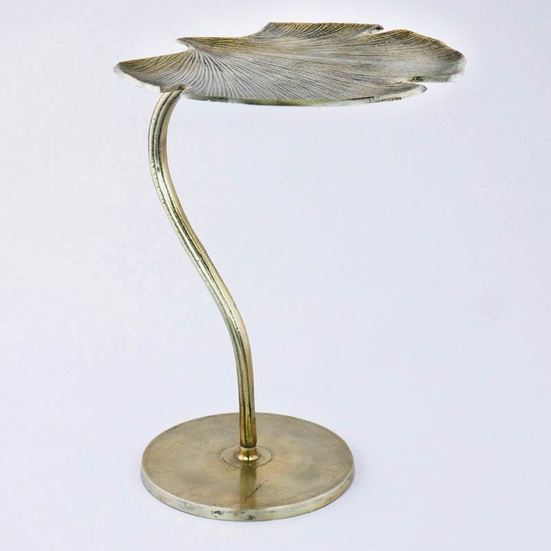 Tavolino Foglia Oro 56X48X54Cm Alluminio