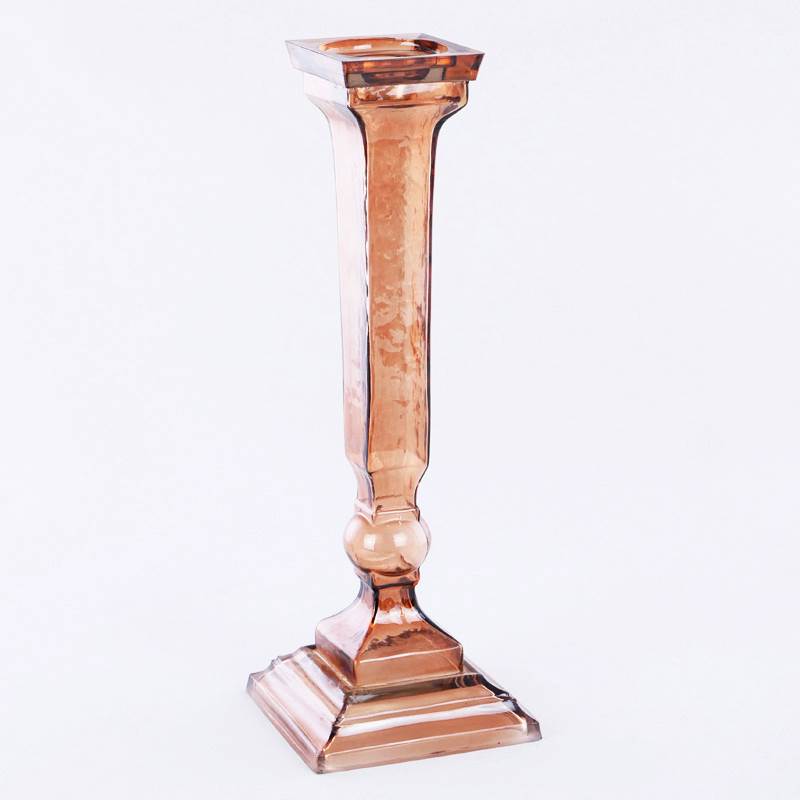 CANDELIERE MARRONE H.46CM VETRO