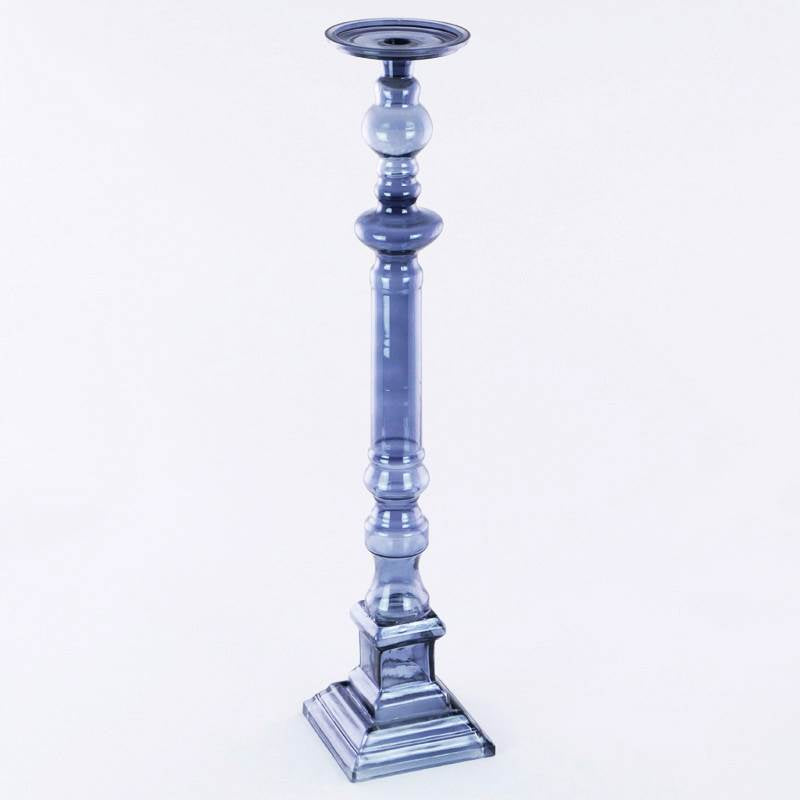 CANDELIERE BLU H.68CM VETRO