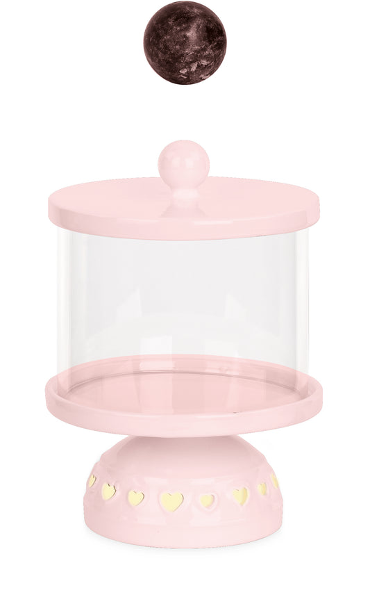 CONT.ROSA C/COPERCHIO E LED