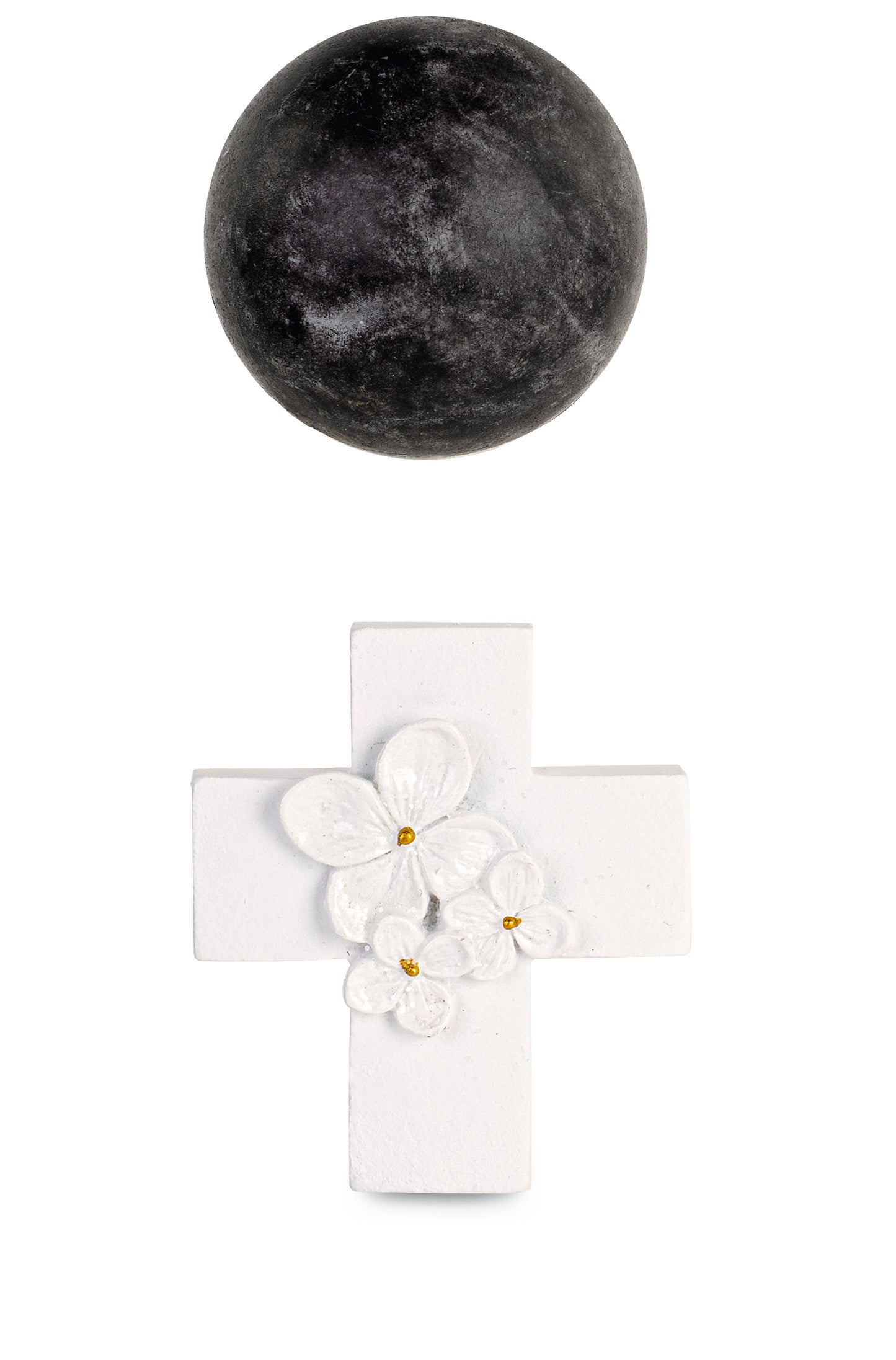 MAGNETE CROCE BIANCA FIORI GLI