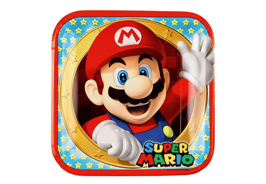 8 Plates Super Mario Squared Paper 22.8