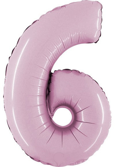 PALLONE FOIL 14" - 36 CM NUMERO 6 ROSA
