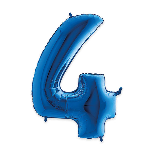 PALLONCINI MYLAR NUMERO 4 CM.102 (40") BLU
