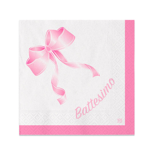 20 TOV.LI CM.25 X 25 BATTESIMO ROSA