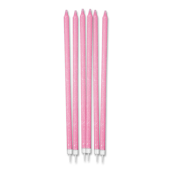 12 CANDELINE MATITE GLITTER ROSA CM.15 +