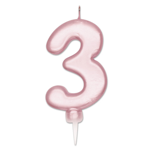 NUM. 3 DI CERA PLUMP ROSA PERLA CM.10