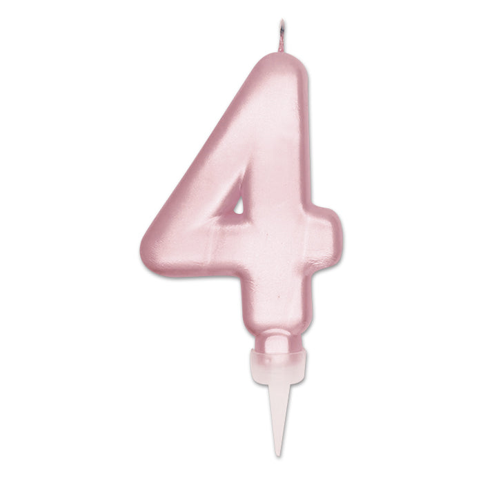 NUM. 4 DI CERA PLUMP ROSA PERLA CM.10