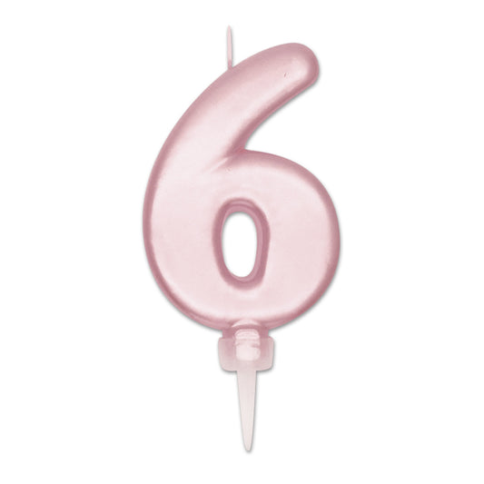 NUM. 6 DI CERA PLUMP ROSA PERLA CM.10