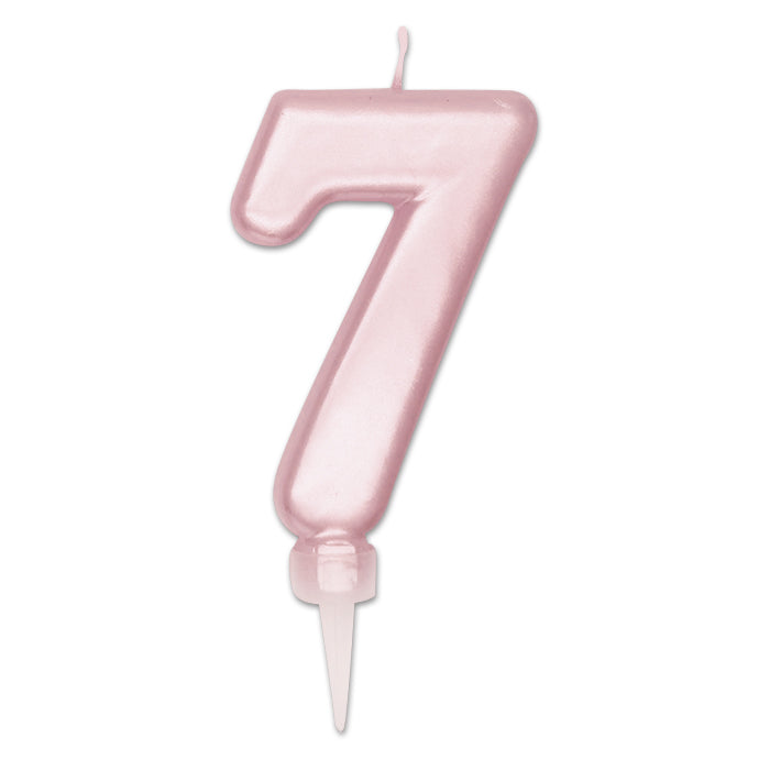 NUM. 7 DI CERA PLUMP ROSA PERLA CM.10