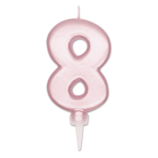 NUM. 8 DI CERA PLUMP ROSA PERLA CM.10