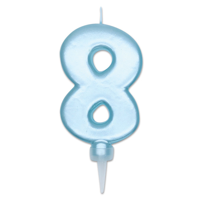 NUM. 8 DI CERA PLUMP CELESTE PERLA CM.10