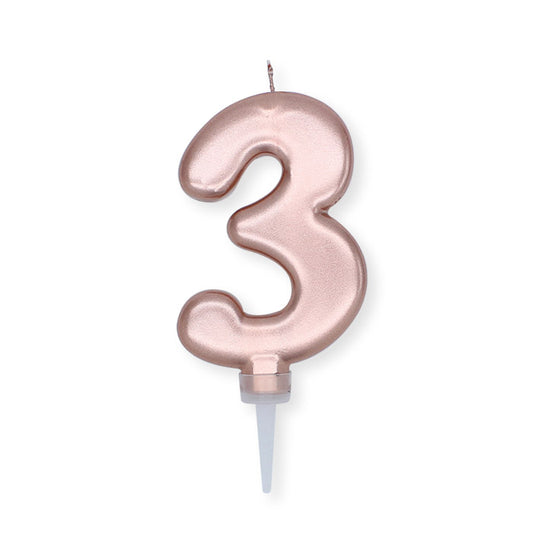 NUM. 3 DI CERA PLUMP ROSE GOLD METAL CM.